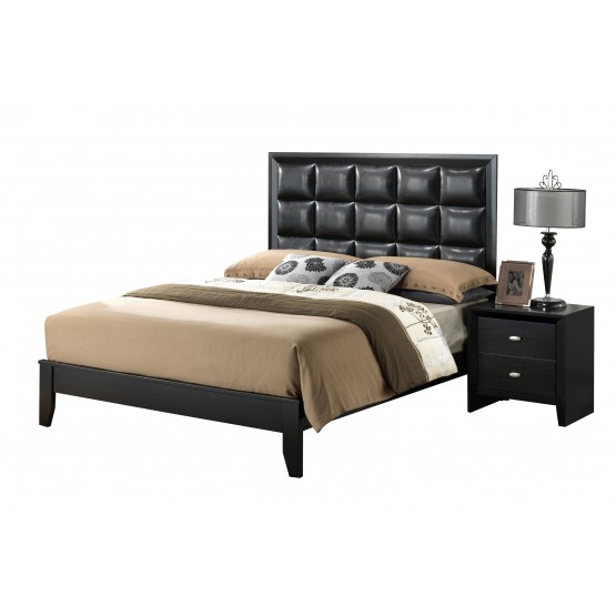 Carolina Queen Size Bed, Black photo