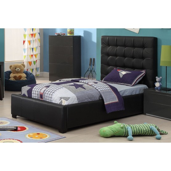 Athens Twin Size Bed, Black photo