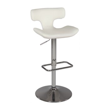 0623 Pneumatic Gas Lift Swivel Stool, White by Chintaly Imports