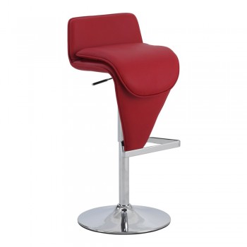 0630 Low Back Pneumatic Stool, Red by Chintaly Imports