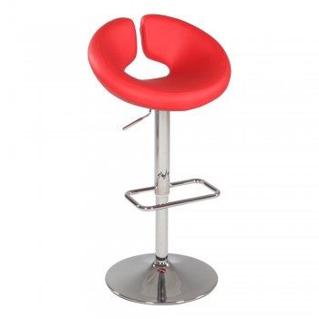 0632 Pneumatic Gas Lift Swivel Height Stool, Red by Chintaly Imports