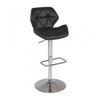 0645 Pneumatic Gas Lift Swivel Height Stool, Black by Chintaly Imports