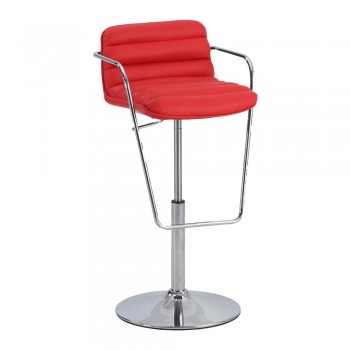 0692 Ribbed Pattern Pneumatic Stool, Red