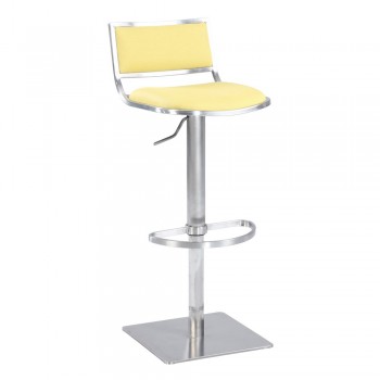 0895 Open Back Contemporary Pneumatic Stool, Yellow