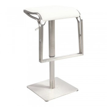 0897 Backless Pneumatic Gas Lift Adjustable Height Swivel Stool, White