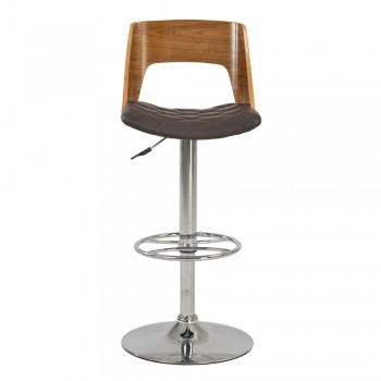 1332 Plywood Open Back Pneumatic Stool, Brown