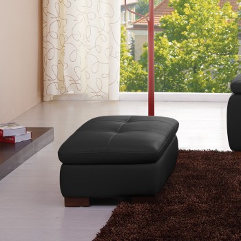 625 Italian Leather Ottoman, Black by J&M Furniture