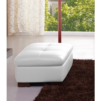 625 Italian Leather Ottoman, White by J&M Furniture