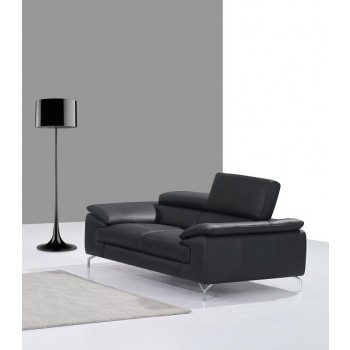 A973 Italian Leather Loveseat, Black by J&M Furniture