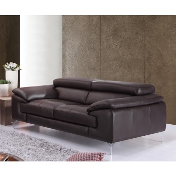 A973 Italian Leather Loveseat, Coffee by J&M Furniture