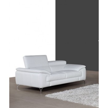 A973 Italian Leather Loveseat, White by J&M Furniture