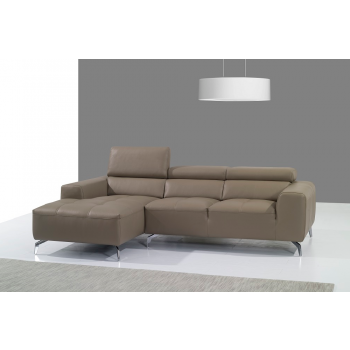 A978B Italian Leather Sectional, Left Arm Chaise Facing, Burlywood by J&M Furniture