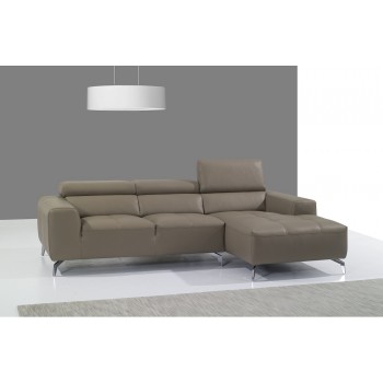 A978B Italian Leather Sectional, Right Arm Chaise Facing, Burlywood by J&M Furniture