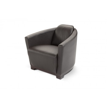 Hotel Chair, Black Italian Leather by J&M Furniture