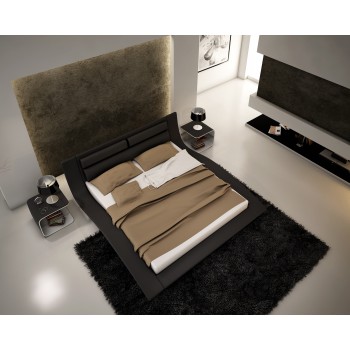 Wave Queen Size Bed, Black by J&M Furniture