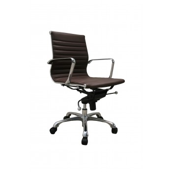 Comfy Low Back Office Chair, Brown by J&M Furniture