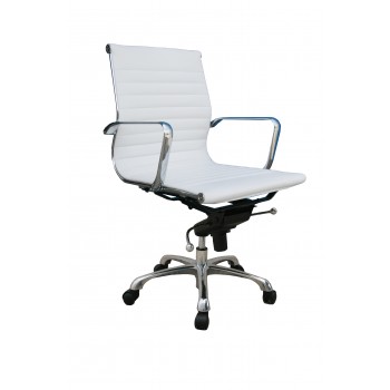 Comfy Low Back Office Chair, White by J&M Furniture