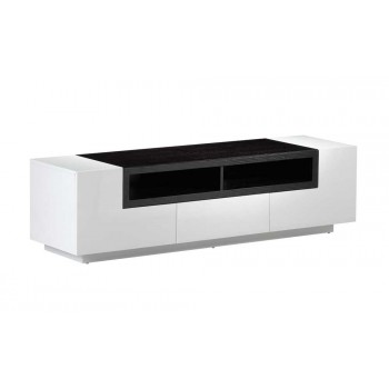 TV Stand 002 in White High Gloss & Dark Oak by J&M Furniture