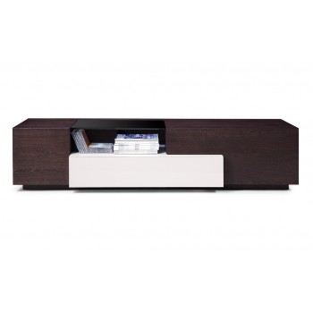 015 TV Stand, Brown Oak + Grey Gloss by J&M Furniture