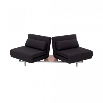 LK06-2 Premium Sofa Bed, Black Fabric