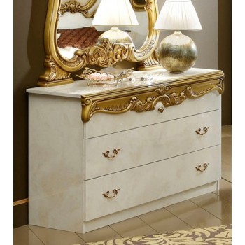 Barocco Single Dresser, Ivory + Gold