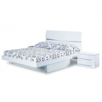 Aurora King Size Bed, White