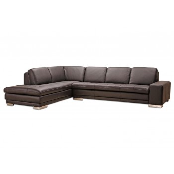Block Sectional, Left Arm Chaise Facing, Brown