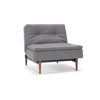 Dublexo Chair, 563 Twist Charcoal Fabric + Dark Wood Legs