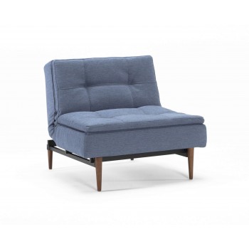 Dublexo Chair, 558 Soft Indigo Fabric + Dark Wood Legs