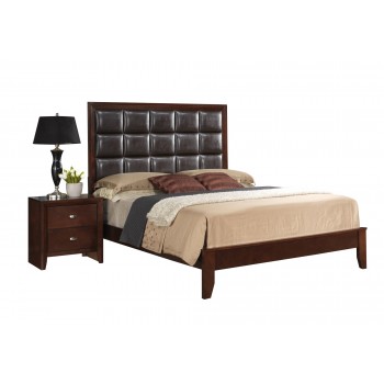 Carolina Queen Size Bed, Brown Cherry