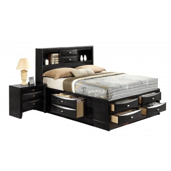 Linda Queen Size Bed, Black by Global Furniture USA
