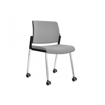 Aura Stackable Visitor Chair, 4-leg Base w/Castors