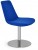 Eiffel Round Swivel Chair, Bright Stainless Steel, Dark Blue Fabric by SohoConcept Furniture