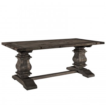 Column Wood Dining Table, Brown by Modway