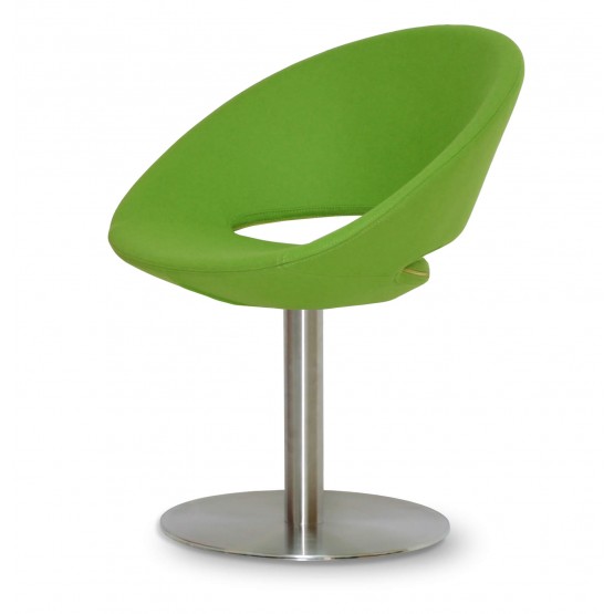 Crescent Round Swivel Chair, Pistachio Camira Wool, Large Seat photo