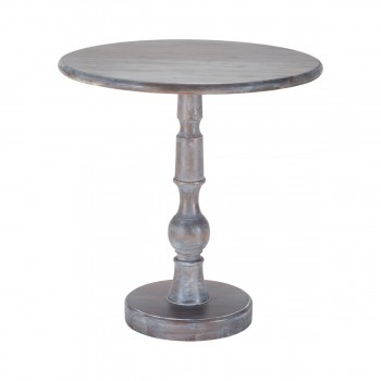 Acanthus Post Side Table In Waterfront Grey Stain With White Wash