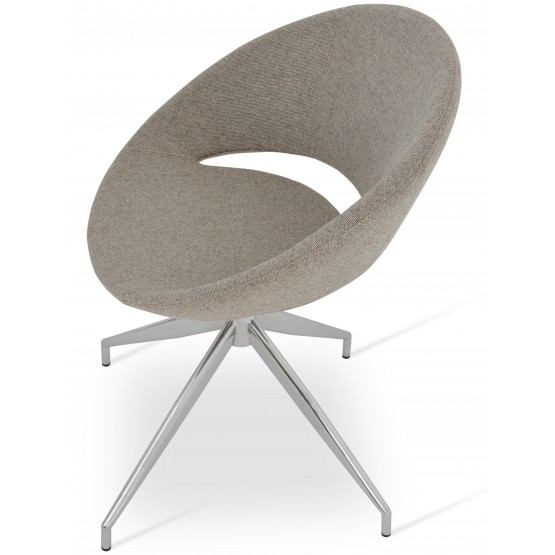 Crescent Spider Swivel Chair, Beige Wool photo