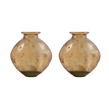 Celesta Vase 10", Brown, Set of 2