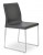 Polo Sled Dining Chair, Chrome, Dark Grey Bonded Leather by SohoConcept Furniture