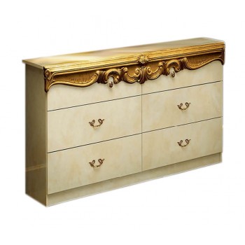 Barocco Double Dresser, Ivory + Gold