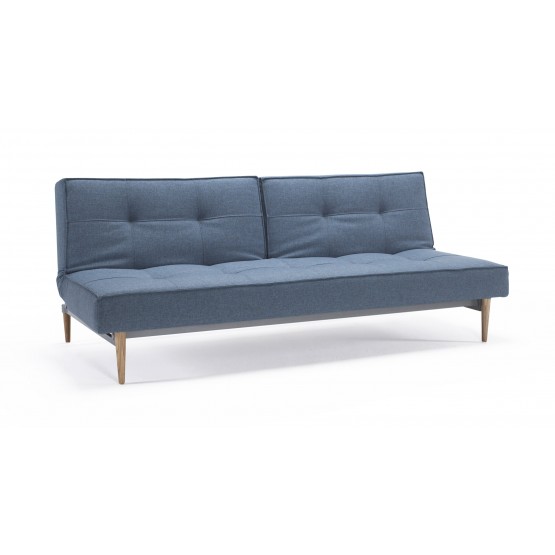 Splitback Sofa Bed, 525 Mixed Dance Light Blue Fabric + Light Wood Legs photo
