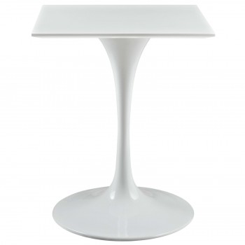 Lippa 24" Square Wood Top Dining Table, White by Modway