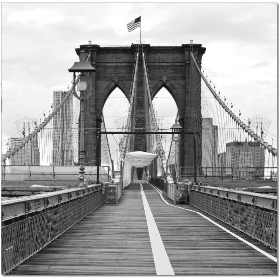 Premium Acrylic Wall Art Brooklyn Bridge Flag - SH-71598B photo