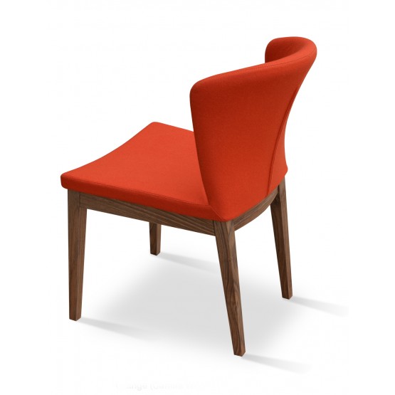 Capri Wood Dining Chair, American Walnut Wood, Orange Camira Wool photo