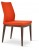 Pasha Wood Dining Chair, Solid Beech Walnut Color, Orange Camira Wool by SohoConcept Furniture
