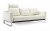Cassius Quilt Deluxe Full Size Sofa Bed, 588 Leather Look White PU + Chromed Legs