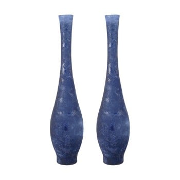 Atlas Vase 19.5", Blue, Set of 2