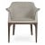 London Arm Chair, Beech Walnut Finish, Light Grey Leatherette, Piping 901 by SohoConcept Furniture