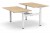 Motion Customizable Sit-Stand Office 2-Desk Bench with Metal Legs