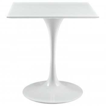 Lippa 28" Square Wood Top Dining Table, White by Modway